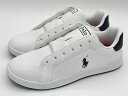 訳あり品 POLO RALPH LAUREN ポロ ラルフローレン JR ヘリテージコート 2 24.0cm US4.5 ホワイト×ネイビー×ネイビー RF10...