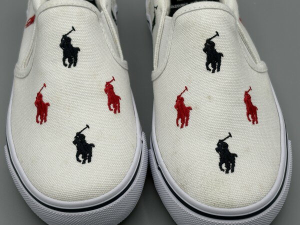 訳あり品 ポロ ラルフローレン スニーカー KEATON SLIP ON 21.0cm US1.0 ホワイト×...
