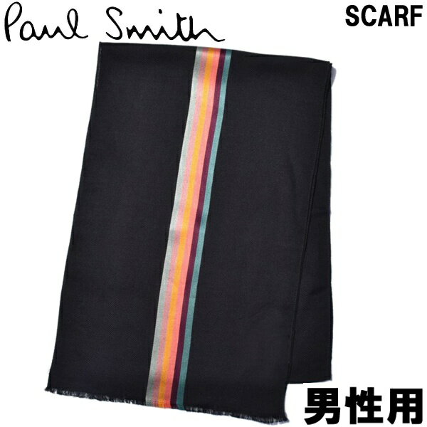 ݡ ߥ  ȥ ȥå  PAUL SMITH SCARF CENTRAL STRP M1A-454D-AS22   ֥å (01-20340082)