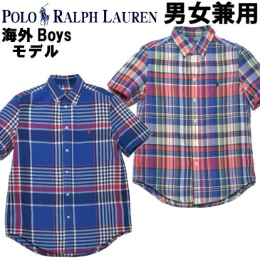 ポロ ラルフローレン ワンポイント チェックシャツ 男性用兼女性用 POLO RALPH LAUREN 323-785807 メンズ レディース 半袖シャツ (2123-1215)