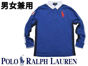 ポロ ラルフローレン ビッグポニー ジャージーラグビーシャツ 海外BOYSモデル 男性用兼女性用 POLO RALPH LAUREN 323-675312 メンズ レディース ブルー(01-21230266)