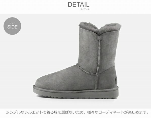 UGG アグ ベイリーボタン II 女性用 BAILEY BUTTON II 1016226 レディース ムートンブーツ グレー (01-12623737)