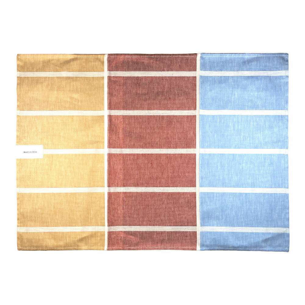 マリメッコ スカーフ MARIMEKKO マリメッコ 72176 858 スカーフ Tiiliskivi Kitchen Towel BEIGE/ベージュ×LIGHTBLUE/ライトブルー×BROWN/ブラウン(858)