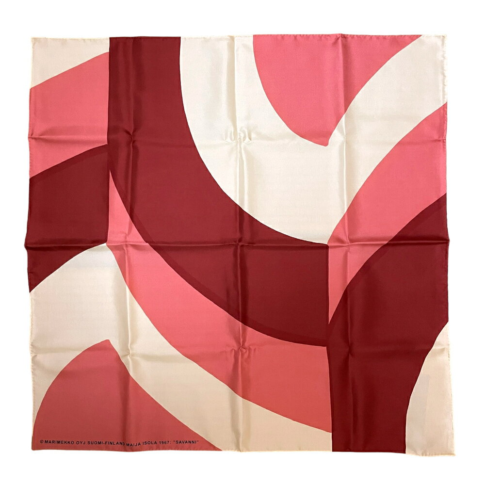 マリメッコ スカーフ MARIMEKKO マリメッコ 91652 383 スカーフ Lauhtua Savanni Silk Scarf BUTTER/バターxPINK/ピンク(383)