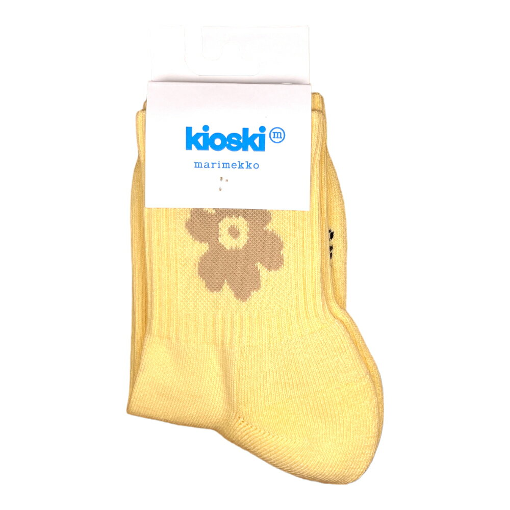 MARIMEKKO }bR 91733 122 3739 \bNX Kioski Puikea Unikko One Short Socks LIGHT YELLOW/CgCG[(122)