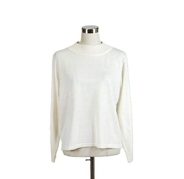 洗える！ハイネックデザイン ウール入りウォッシャブルセーター（3L 4L 5L）オフホ...