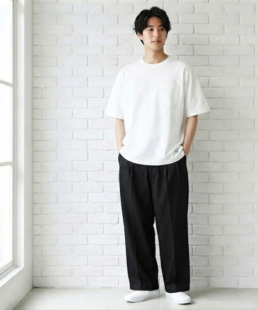【メンズ】着心地にこだわった 上質コットン100％ ゆったりサイズ 5分袖Tシャツ 脇...