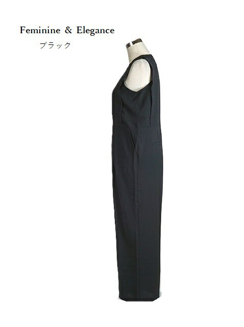 フロントデザインサロペット パンツ オールインワン（M）ブラック