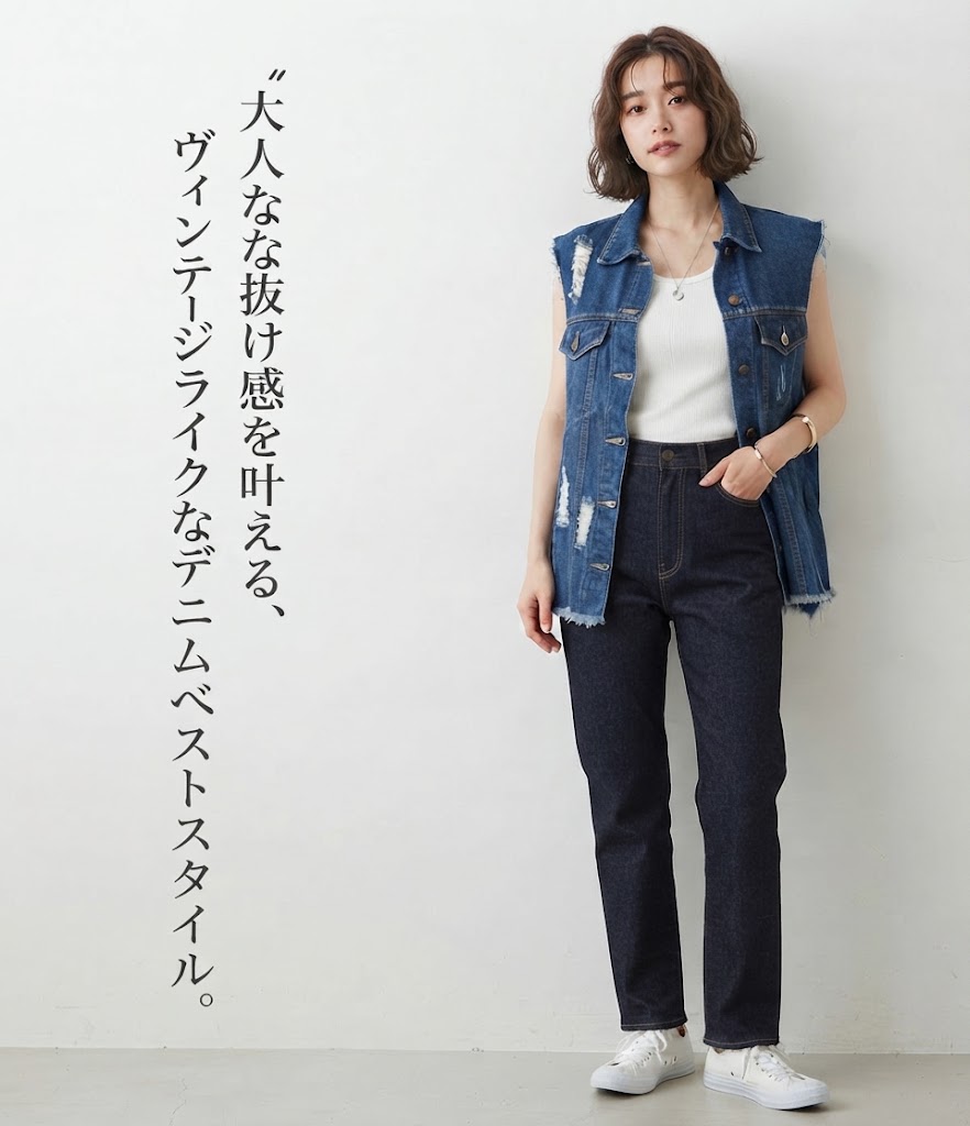 楽天市場】デニム（ベスト・ジレ｜トップス）：レディースファッション