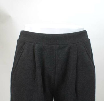 好印象シルエット!あったか裏起毛ガウチョパンツ ワイドパンツ 股下55cm(M) 杢チャコール【RCP】