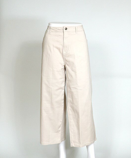 残りわずか！大きいサイズ きれい見せワイドデニム ぐんぐん伸びるデニムパンツ ワイド ストレッチジーンズ 股下60cm（4L・5L）オフベージュ