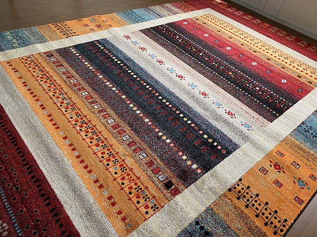 トルコ製抗菌防臭消臭機能付ウィルトン織カーペット(240×330cm)レッド系　送料無料　他商品同梱 ...