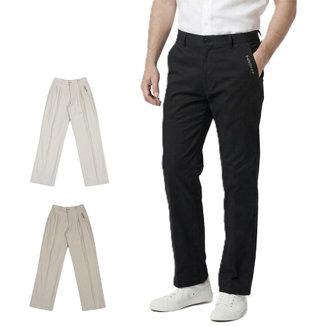 Rakuten - 【メンズ】＜ダンロップ・リファインド＞綿混 ラクラク安心 定番チノパンツ ツータックパンツ 紳士用 股下70cm/75cm（S） アイボリー ベージュ ブラック 3色