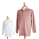 【秋冬もの入荷】【メンズ】大きいサイズ長袖ポロシャツ 綿混 男女兼用(3L〜5L)オフホワイト ピンク 2色