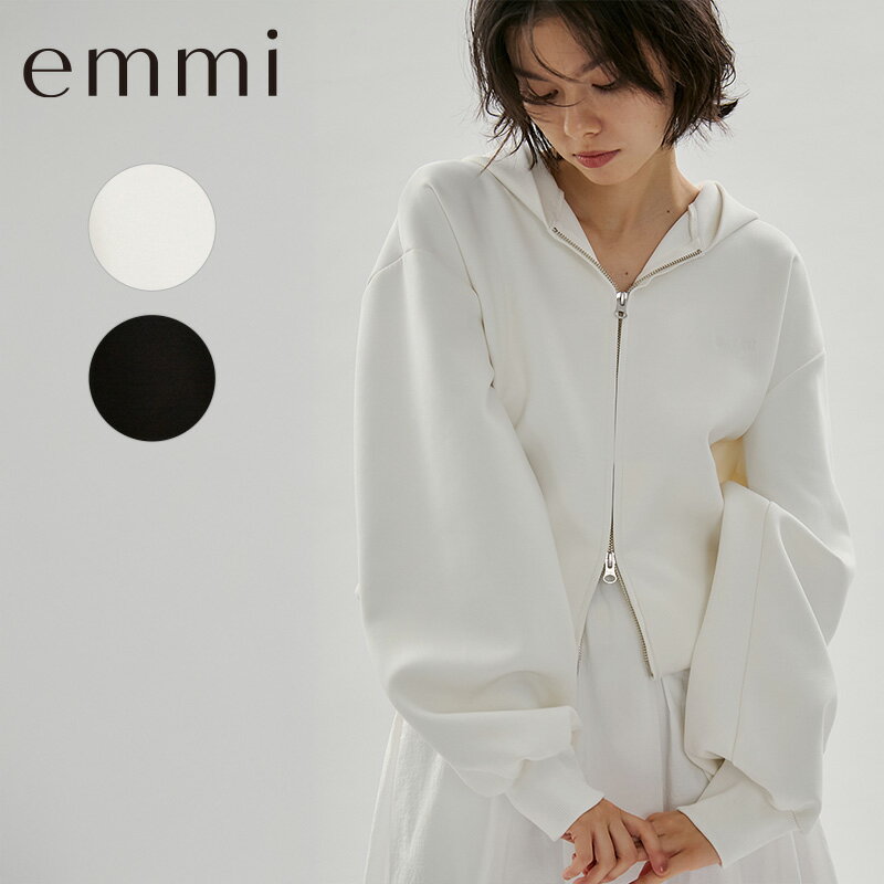 乐天商城 - emmi エミ トップス eco emmiロゴジップアップフーディー 13WCD261045 2026SS 春 夏 春服 夏服 長袖 パーカー レディース おしゃれ かわいい ロゴ ロゴ入り シンプル 無地 バルーンライン ダブルジップ ゆったり きれいめ フード付き 旅行 UVカット 送料無料