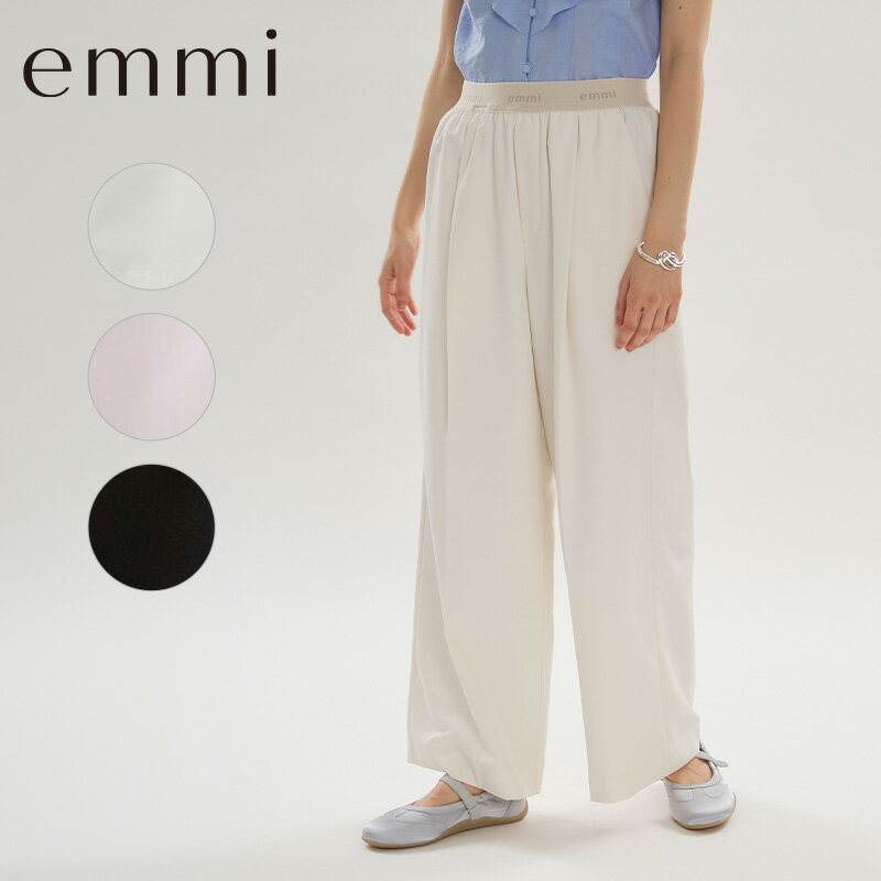 樂天商城 - emmi エミ ボトムス emmiロゴウエストゴムテーパードパンツ 13WFP262068 2026SS 春 夏 レディース おしゃれ かわいい ロングパンツ シンプル カジュアル スポーティ ゆったり シワになりにくい マシンウォッシャブル 旅行 軽やか 涼しげ 送料無料