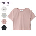 エミ アトリエ emmi atelier ヨガウェア トップス emmi ロゴ ミニ Tシャツ 2024SS 13WCT241088 半袖 エコ素材 リサイクルナイロン スポーツウェア レディース ブランドロゴ コンパクトTシャツ …