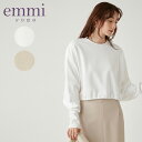 エミ アトリエ emmi atelier トップス ラメ裏毛クロップドプルオーバー 13WCT241095 2024SS 長袖 クロップド丈 スポーツウェア ヨガ ピラティス ダンス レディース おしゃれ かわいい ロゴ入り プルオーバー 薄手 送料無料