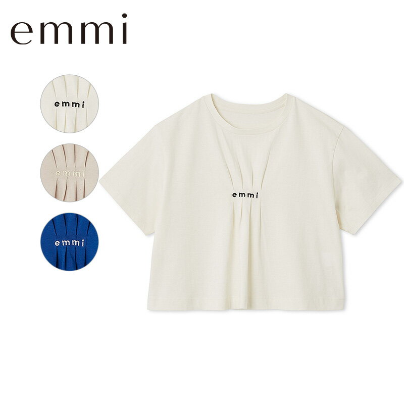 エミ emmi emmi×PlaX(TM) クロップドemmiロゴTシャツ 13WCT252066 2025SS 春 夏 Tシャツ 半袖 クロップド丈 ロゴ エコ素材 スポーツウェア ヨガ ピラティス ダンス レディース おしゃれ かわいい ロゴ入り ロゴ Tシャツ サスティナブル 送料無料