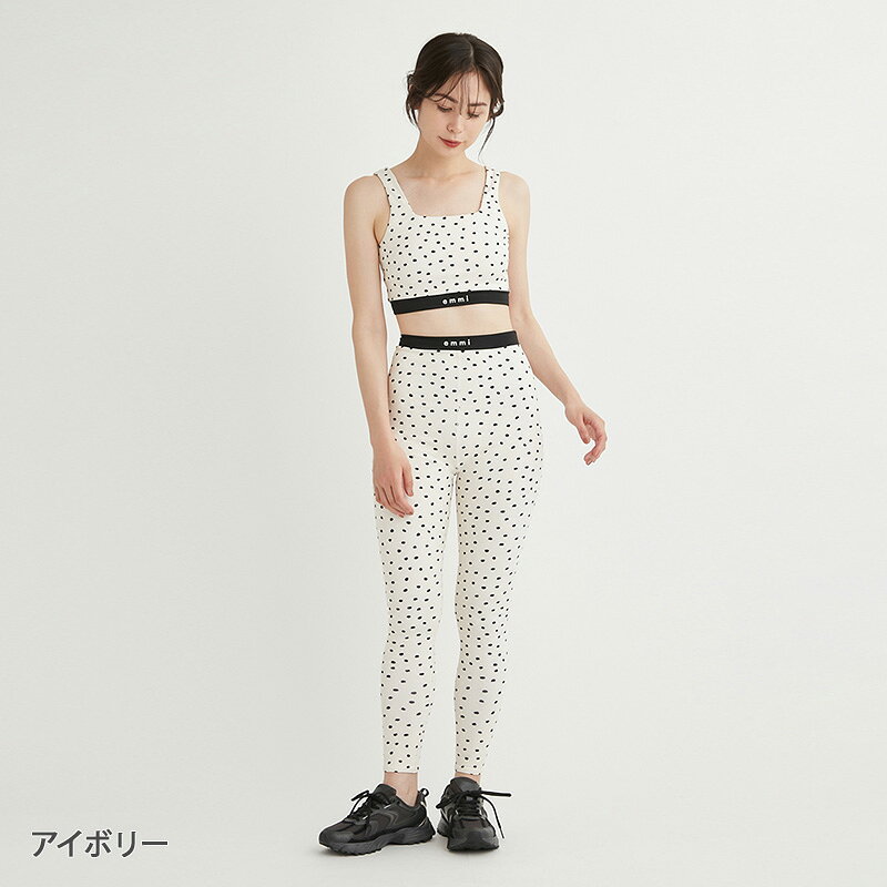 【セール 30％OFF】エミ emmi ヨガウェア レギンス eco ドット柄レギンス 14WCP244208 2024AW 10分丈 スポーツウェア ホットヨガ ピラティス レディース ドット柄 デザイン おしゃれ かわいい 水陸両用 吸水速乾 UVカット エコ素材 リサイクルポリエステル 送料無料 style-depot-10007796 スタイルデポ サンプル画像2