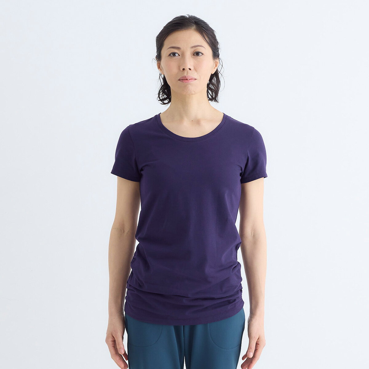 【セール 30％OFF】tejas テジャス ヨガウェア トップス アニラT TL252211 2025AW 秋 冬 Tシャツ スポーツウェア コットンベア天竺 ギャザー 体型カバー レディース かわいい おしゃれ ヨガ ピラティス 送料無料 style-depot-10008079 スタイルデポ サンプル画像3