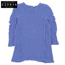 MeISSEYMIYAKE ミーイッセイミヤケ 新品同様 me ISSEY MIYAKE ミーイッセイミヤケ カリフラワープリーツ ロングスリーブ プルオーバー レディース ブルー MI34FK512 23AW トップス トップス ― ブルー レディース 【中古】
