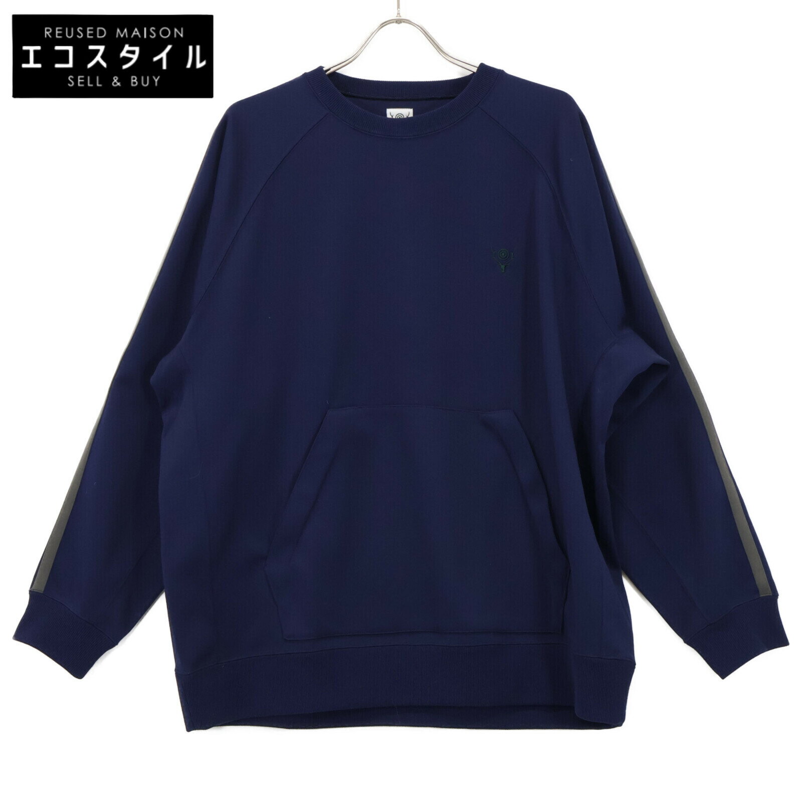 South2 West8 サウスツーウエストエイト MR1005 for Pilgrim Surf Trainer Crew ネイビー クルーネックスウェットプルオーバー トップス L ネイビー メンズ 【中古】