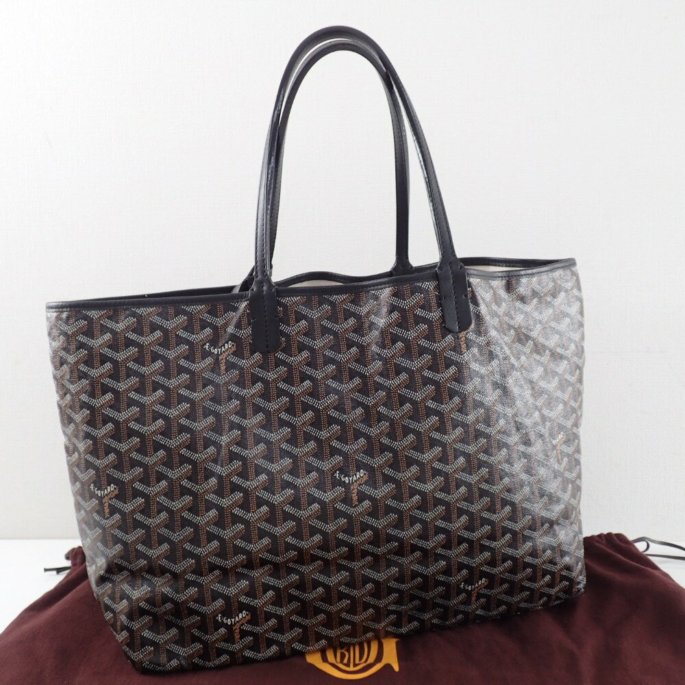 楽天市場 Goyard ゴヤール 伊勢丹新宿店購入商品 コーティングキャンバス レザー 黒 Saint Louis Pm サンルイpm トートバッグ トートバッグ レディース 中古 ブランドリサイクル エコスタイル