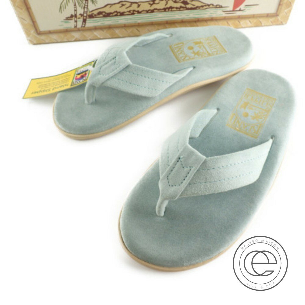 ISLAND SLIPPER アイランドスリッパ 【未使用◇】PT203 MEN'S SUEDE THONG スエードトング/ビーチサンダル シューズ 4 スカイブルースエード メンズ 【中古】