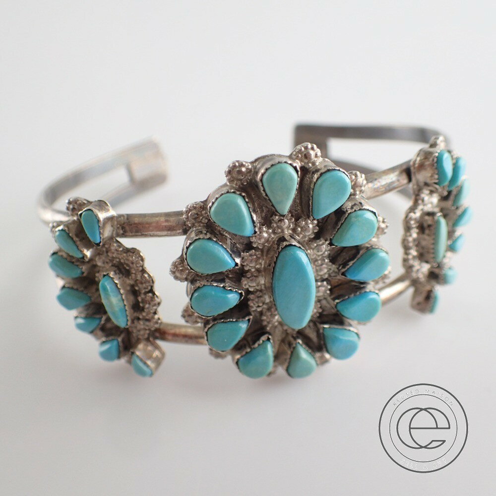 HARPOアルポ ターコイズフラワー シルバーバングル レディース 【中古】のサムネイル