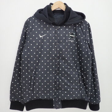 F.C.R.B. エフシーアールビー×NIKE ナイキ 789533011 BIG SWOOSH REVERSIBLE STADIUM JACKET ビックスウィッシュ リバーシブル スタジアムジャケットM ブラック メンズ 【中古】