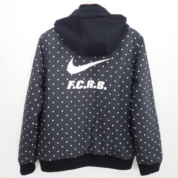 F.C.R.B. エフシーアールビー×NIKE ナイキ 789533011 BIG SWOOSH REVERSIBLE STADIUM JACKET ビックスウィッシュ リバーシブル スタジアムジャケットM ブラック メンズ 【中古】