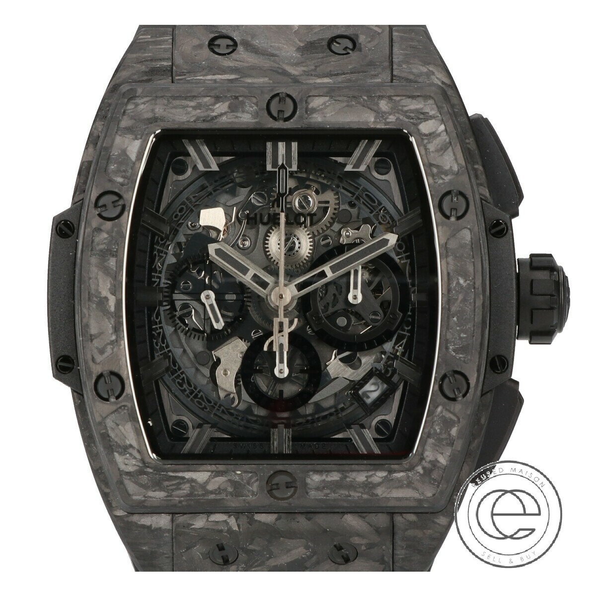 HUBLOT ウブロ 【2019年新作◇YOSHIDA SPECIAL限定本数70本】641.QK.0110.RX.YOS スピリット・オブ・ビッグバン フロステッド カーボン 腕時計 ブラック メンズ 【中古】