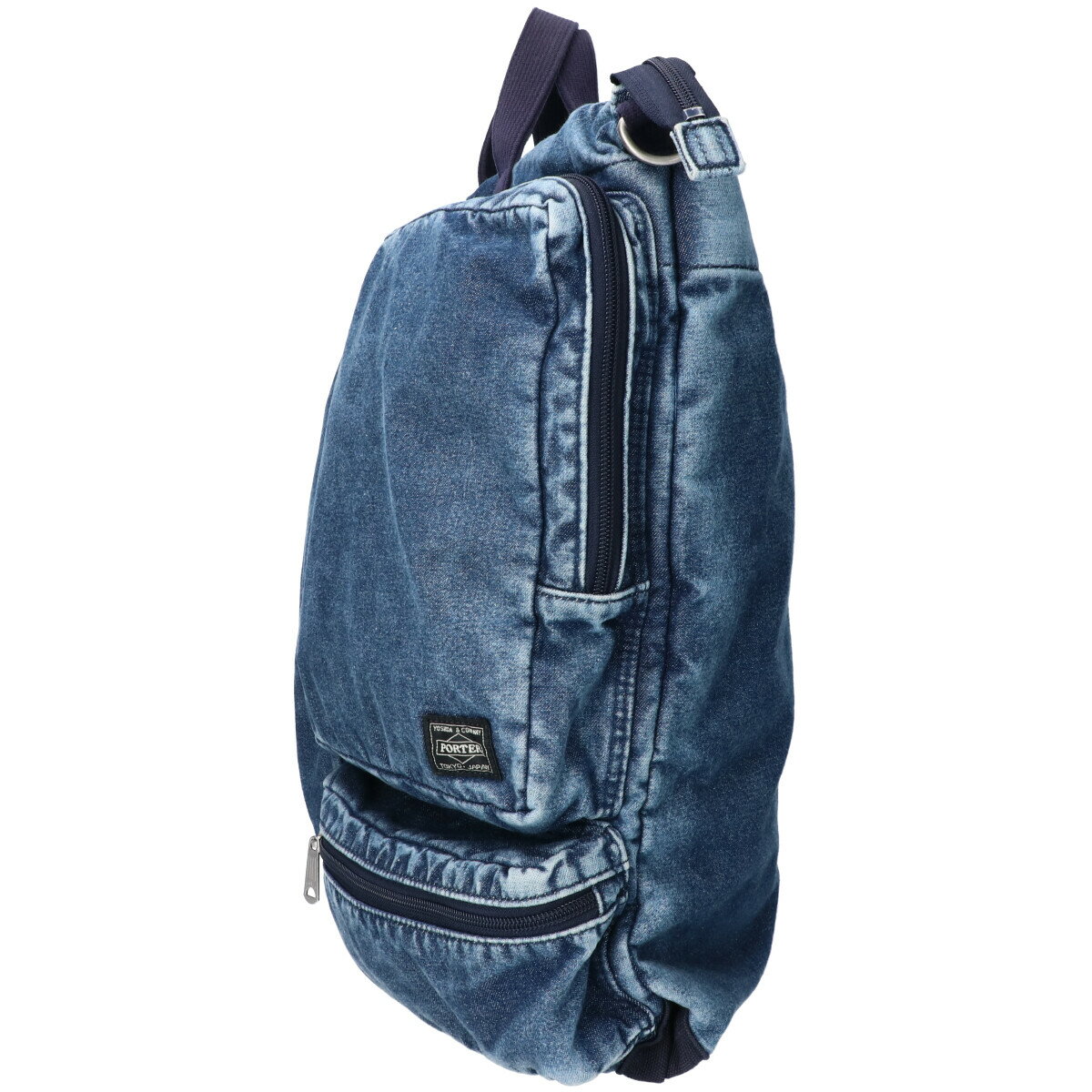 PORTER ポーター B印 YOSHIDA B印ヨシダ別注 TEHRAN CHEMICAL WASH DENIM HELMET BAG ケミカルウォッシュ ヘルメットバッグ/ ショルダーバッグ L ブルー メンズ 【中古】