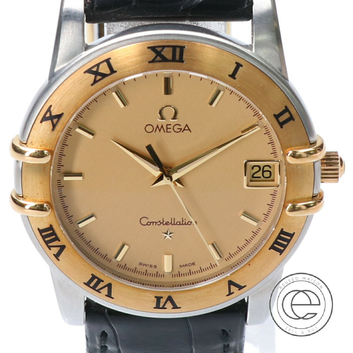 OMEGA オメガ cal.1532 コンステレーション K18×SS コンビ デイト クオーツ 腕時計 ゴールド/シルバー メンズ 【中古】