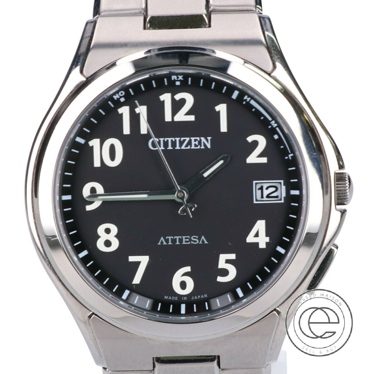 CITIZEN シチズン ATD53-2846 ATTESAアテッサ デュラテクト スーパーチタニウム エコドライブ電波腕時計 チタンシルバー メンズ 【中古】