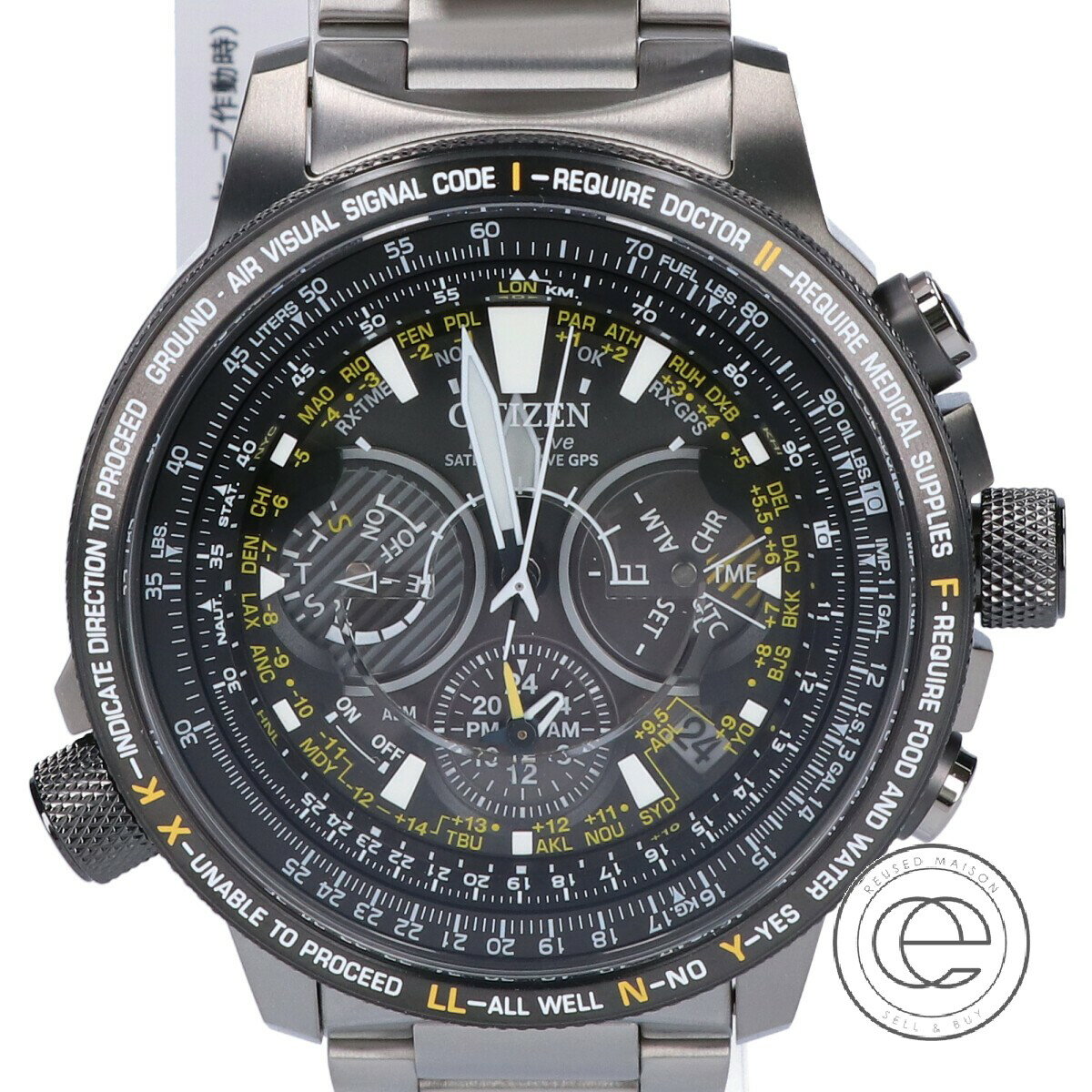 CITIZEN シチズン 【新品同様◆】CC7014-82E F990 プロマスター クロノグラフ チタン エコ・ドライブGPS衛星電波 腕時計 チタンシルバー メンズ 【中古】