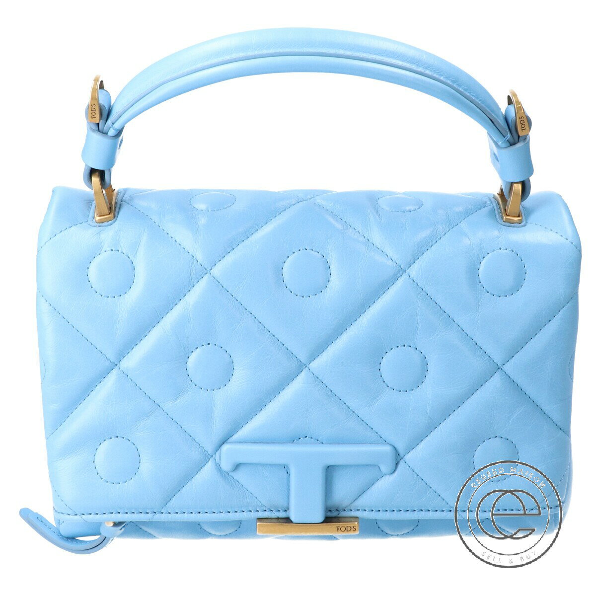 TOD'S トッズ XBWTSMBP10099DU025 シグネチャー クロスボディ ミニ ハンドバッグ ライトブルー レディース 【中古】のサムネイル