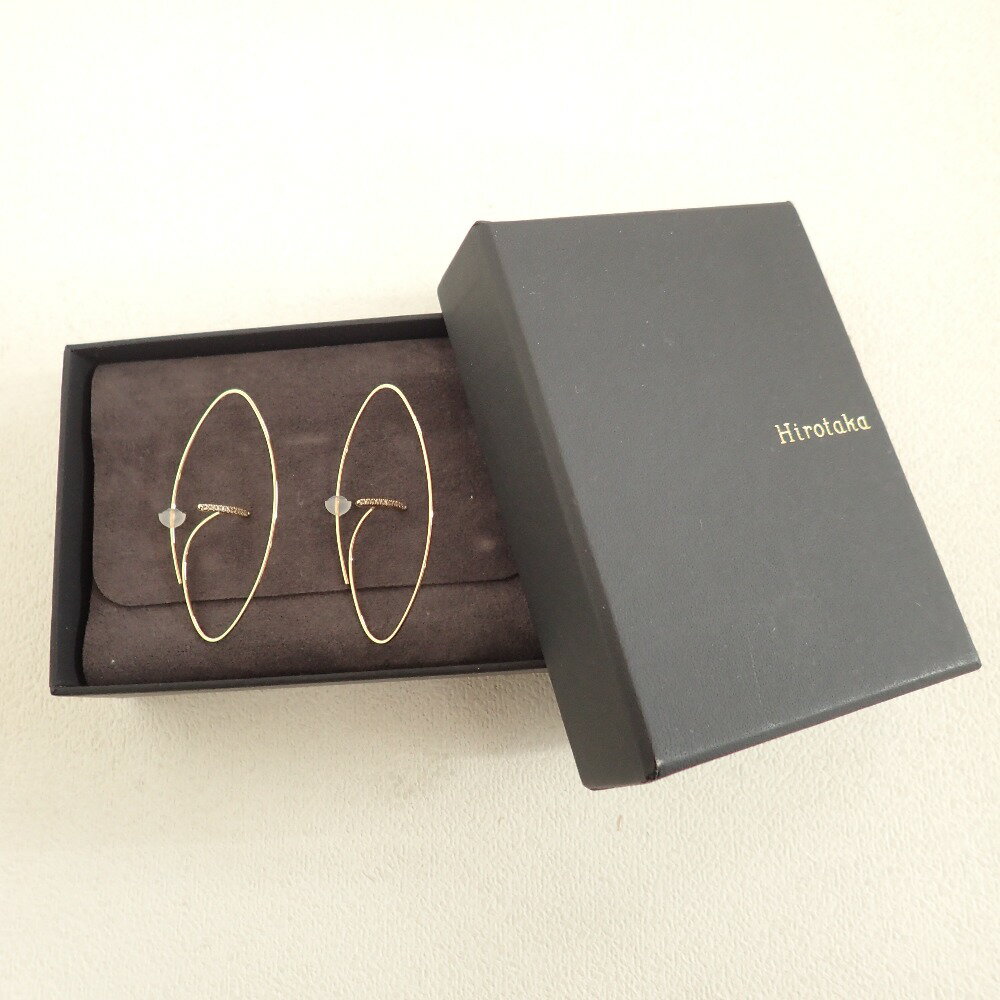 【楽天市場】Hirotaka ヒロタカ K10YG Gossamer Floating Diamond Bar Oval Earring L