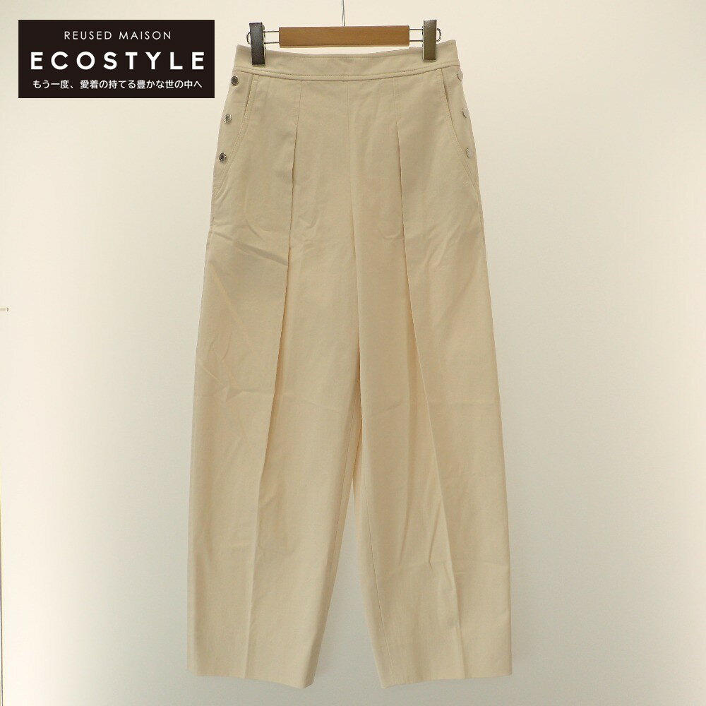 HERMES エルメス 【新品同様/国内正規】サイドセリエボタン ワンタック パンツ/ ボトムス 34 アイボリー レディース 【中古】のサムネイル