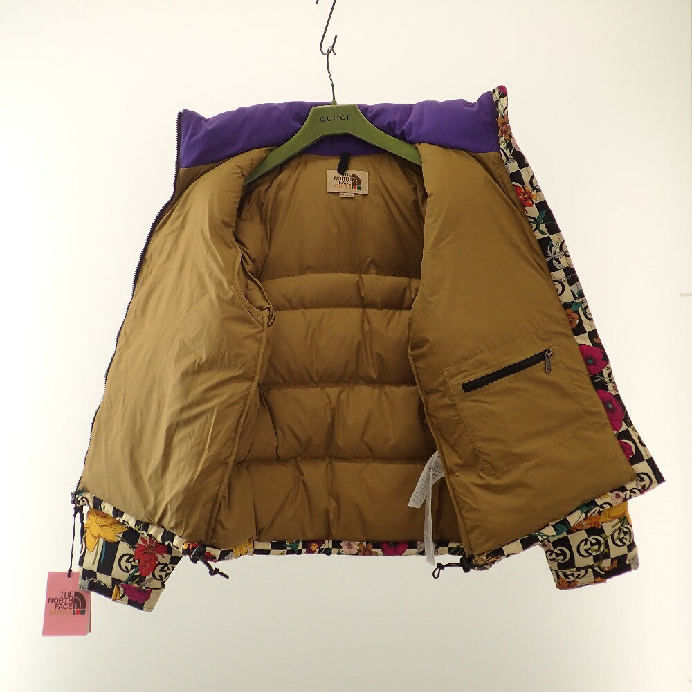 GUCCI グッチ xTHE NORTH FACEノースフェイス【新品/国内正規/21年製】663757 フローラル ダウン ジャケット M パープル/マルチカラー メンズ 【中古】