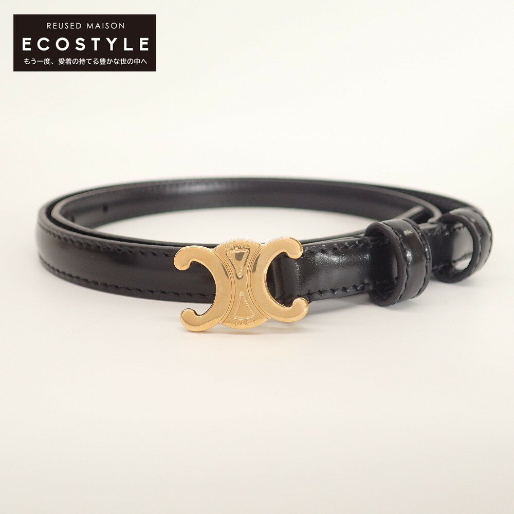 CELINE セリーヌ 【新品】カーフ ティーントリオンフ ベルト 75 ブラック レディース 【中古】のサムネイル