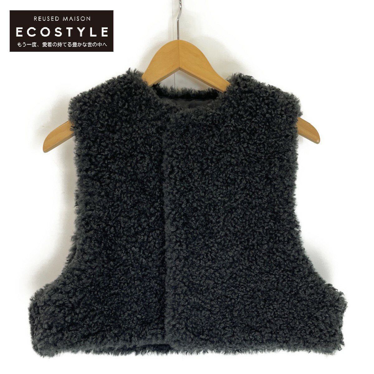 HYKE ハイク 23年製 ブラック ファークロップド ベスト ベスト OSFA ブラック レディース 【中古】のサムネイル