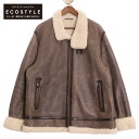 OLIVIERI オリビエリ TU200 Shearling ブラウン B-3型 ムートンジャケット ジャケット 58 ブラウン メンズ 【中古】