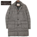 L.B.M.1911 Gr[G1911 _[NO[ WOOL PLAID PUFFER COAT R[g 46 _[NO[ Y yÁz