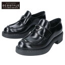 PRADA プラダ 【美品】チョコレート ブラッシュドレザー ローファー/ シューズ 35 1/2 ブラック レディース 【中古】