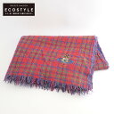 Vivienne Westwood ヴィヴィアンウエストウッド オーブ刺繍 チェック リバーシブル マフラー レッド系 レディース 【中古】