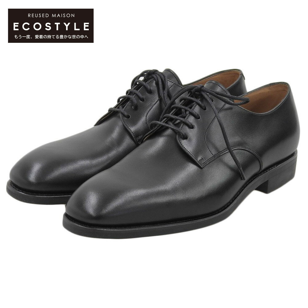 Carmina カルミナ 未使用 カーフレザー プレーントゥ シューズ メンズ 黒 ブラック 7 1/2 80667 シューズ 7 1/2 ブラック メンズ 【中古】