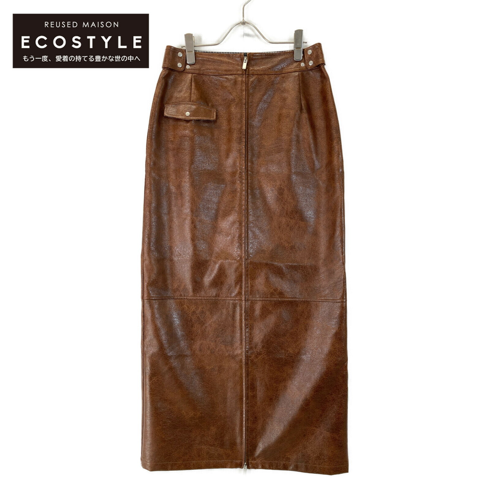 AMERI A uE 2WAY CRASH FAKE LEATHER SKIRT XJ[g M uE fB[X yÁz