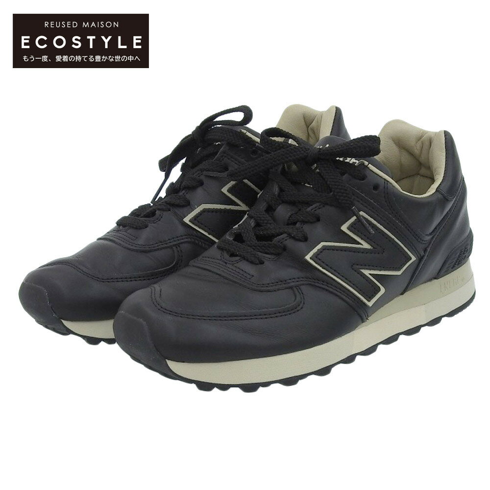 NEW BALANCE ニューバランス 美品 NEW BALANCE ニューバランス レザー スニーカー シューズ メンズ ブラック 7 1/2D 23FW OU576LKK シューズ 7 1/2D ブラック メンズ 【中古】